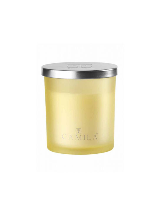 Camila Scented Candle Jar with Scent Lemon & Ginger Yellow 140gr 1pcs