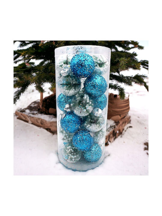 Hanging Ball Ornament Ornament Blue 5.7cm Set 24pcs