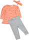 Babybol Kinder Set mit Shorts Sommer 3Stück Pink-Grey