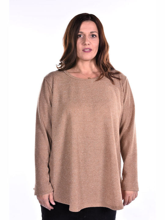 Raiden Damen Langarm Pullover Camel