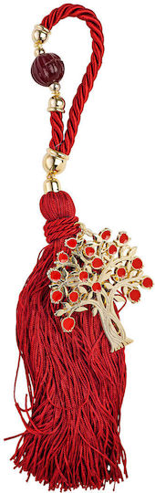 Kiriakos Gofas Hanging Lucky Charm Little Tree Red made of Metal 7.5x37cm 1pcs