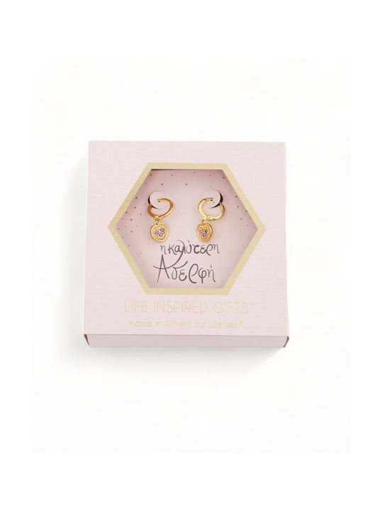 LifeLikes Καλύτερη Αδερφή Earrings Pendants Gold Plated