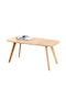 Rectangular Central Coffee Table Iori Made of Solid Wood Natural W100xD48xH45cm