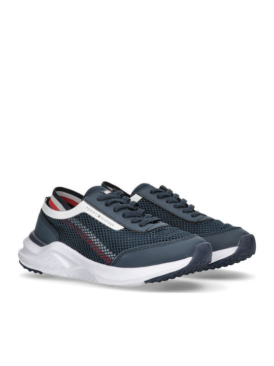 Cut Lace-up Kids Sneakers Anatomic Blue