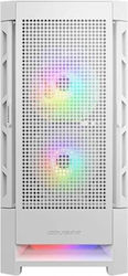Cougar Airface RGB Gaming Midi Tower Computer Case with Window Panel White