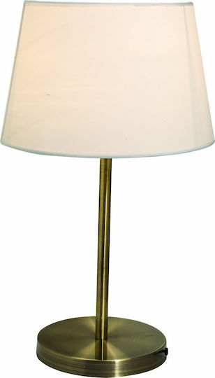 Home Lighting Dora Metall Tischlampe für Fassung E27 mit Beige Schirm und Gold Basis