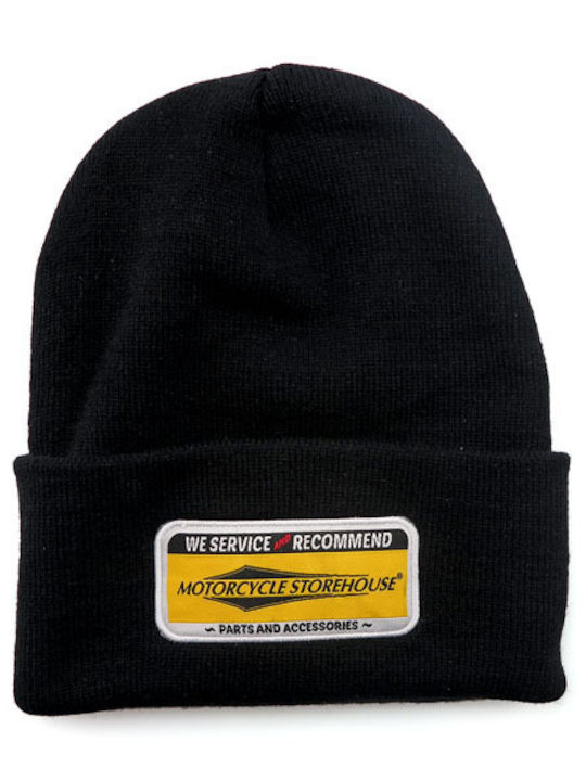 MCS Beanie Unisex Σκούφος Πλεκτός σε Μαύρο χρώμα