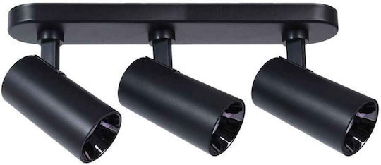 Adeleq Triple Spot with Socket GU10 in Black Color