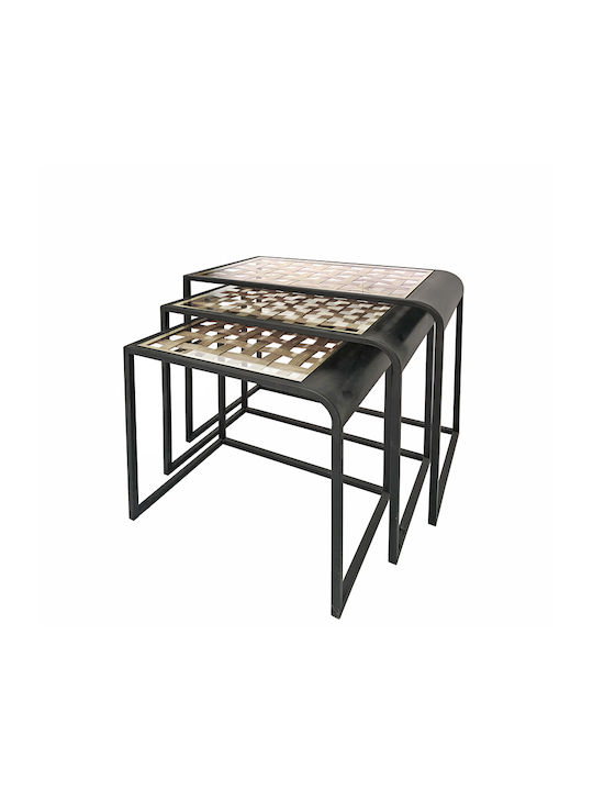 Rectangular Metal Side Table Black