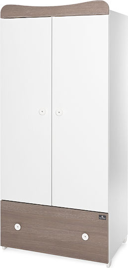 Exclusive Zwei Türen Schrank mit 1 Schublade White/Coffee 80x57x178cm