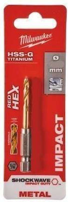 Milwaukee Hss-g Set of 2 Drills Titanium with Hexagonal Shank for Wood και Metal