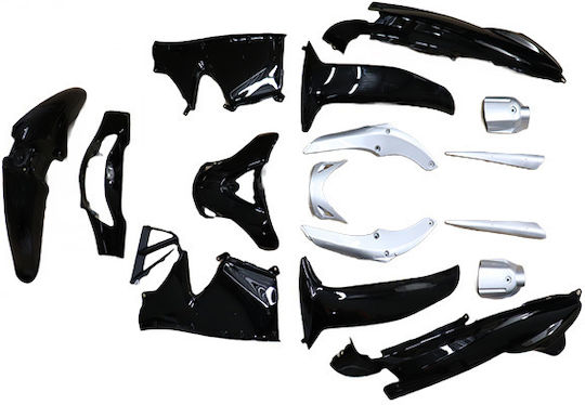 Motorcycle Plastic Set for Modenas Kristar 125 Black 18pcs