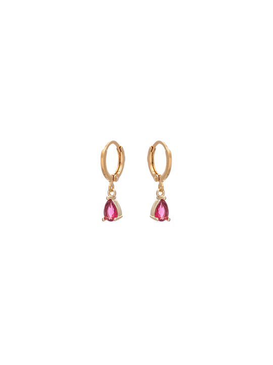 LifeLikes Earrings Hoops Gold Plated with Stones