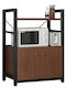 ArteLibre Stoat Metallic Kitchen Rack 3 Tiers Brown 60x36x82cm