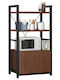 ArteLibre Badger Metallic Kitchen Rack 4 Tiers Brown 60x36x121cm
