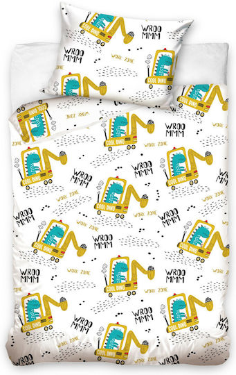 Baby Bettbezug Set mit Kissenbezug Weiß 100x135cm.