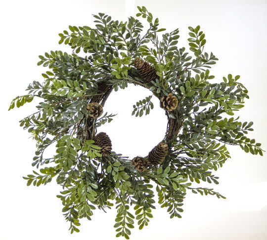Atmosphera Christmas Decorative Plastic Wreath with Diameter 40cm Buxus
