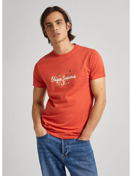 Pepe Jeans Herren T-Shirt Kurzarm Orange