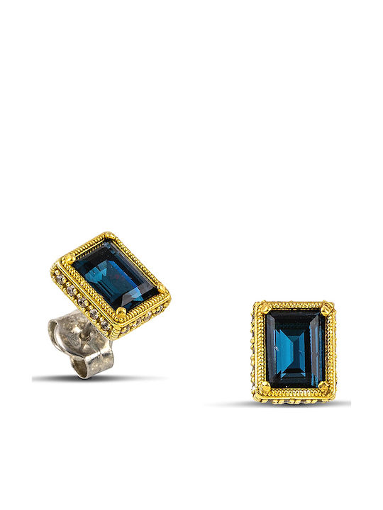 Dimitrios Exclusive Earrings made of Silver Gold Plated with Stones