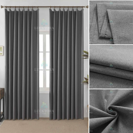 Lucktora Curtains With Grommets Gray 270x265cm