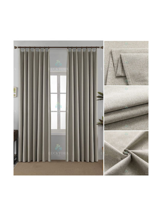 Lucktora Curtain with Grommets Beige 270x265cm