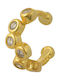 Sava Jewellery Single Gold-Plated Silver Cuff Earring with Stones