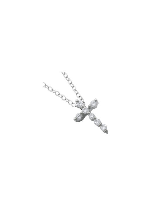 Women's White Gold Cross 14K with Chain