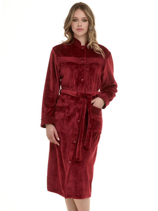 Primavera Winter Women's Fleece Robe Bordeaux