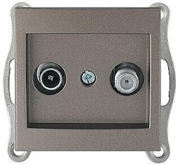 Mono Electric Контакт за телевизионна антена и сателит Въздушен в Сив цвят 500-002305139