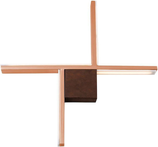 Luma Modern Leuchte Wand mit Integrierter LED und Warmweißes Licht Kupfer 50x50cm