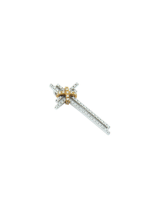 Women's White Gold Cross 18K