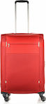 Samsonite Medium Travel Suitcase Fabric Red with 4 Wheels Height 66cm.