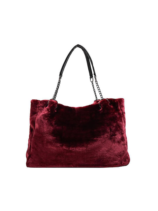 By Queen Damen Tasche Shopper Schulter Burgundisch