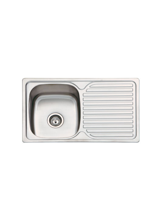 304# Drop-In Spüle Inox B80xT48cm Silber