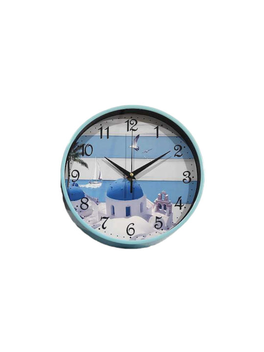 Fhs-528-33 Wall Clock Plastic Blue Ø35cm