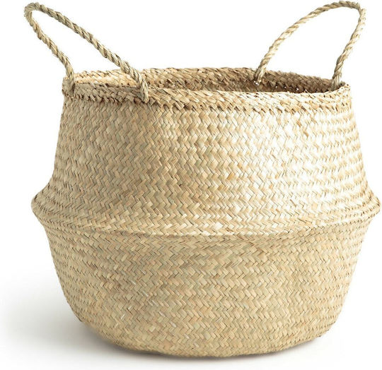 La Redoute Interieurs Decorative Basket Wicker with Handles Beige 40x40cm