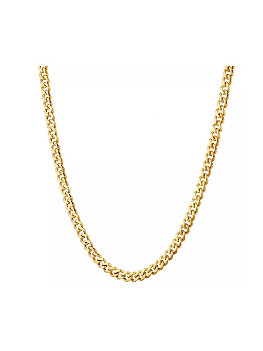 Oxzen Chain Neck made of Stainless Steel Gold-Plated Thin Thickness 4mm