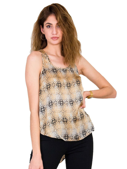 Women's Blouse Sleeveless Animal Print Multicolor