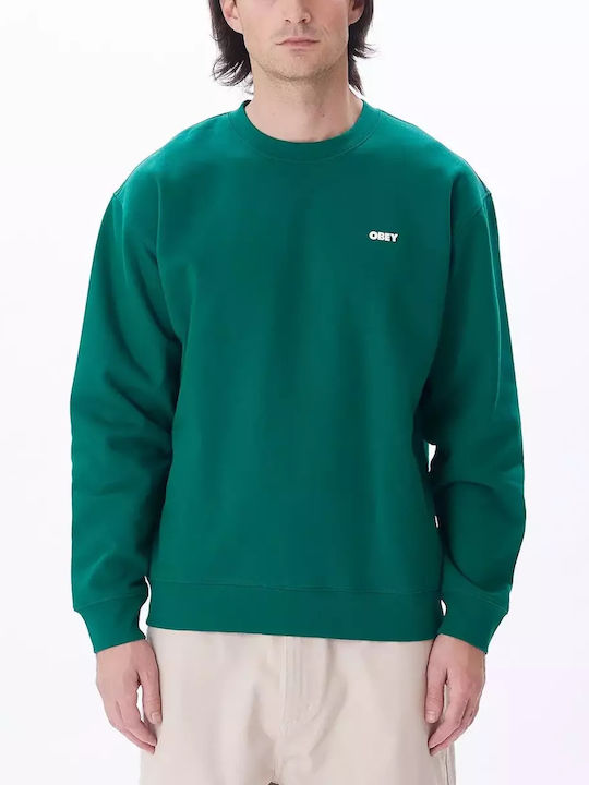 Obey Bold Crew Men's Sweatshirt Aventurine Green