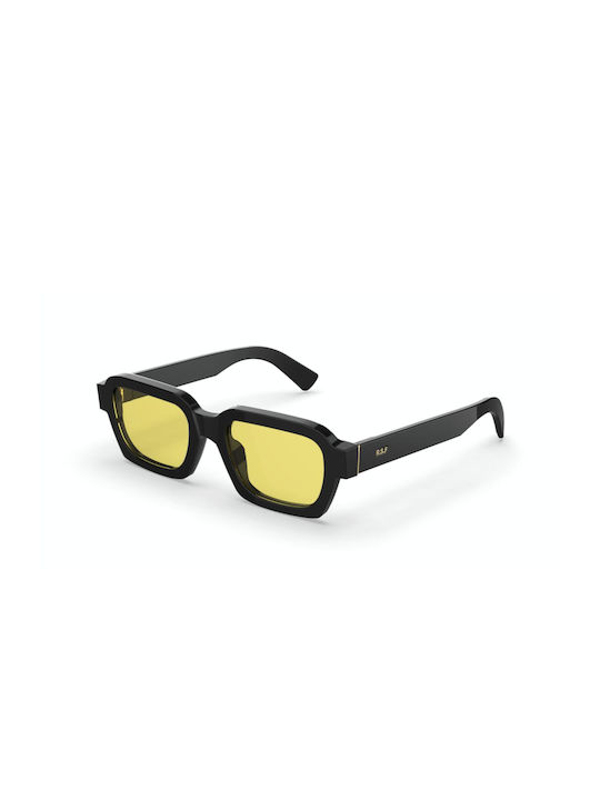 Retrosuperfuture Caro Sunglasses with Black Plastic Frame and Yellow Lens CARO-GZW