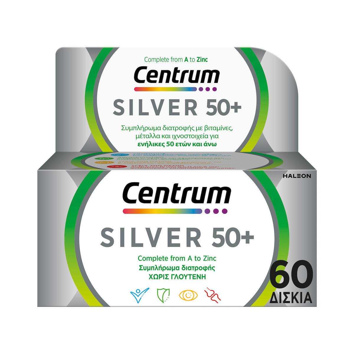 Centrum Silver 50+ Πολυβιταμίνη για Ενίσχυση του Ανοσοποιητικού 60 ταμπλέτες