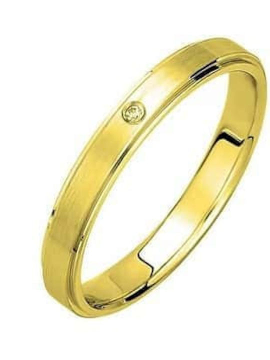 Veraoro Ehering aus Gelb Gold mit Zirkon