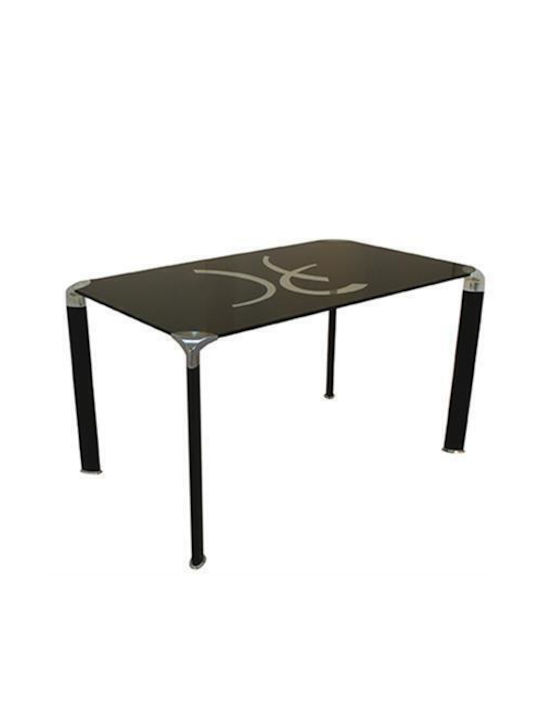 Yl-811 Table with Glass Surface Chromium 90x60x75cm