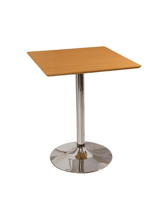 M-107-1 Table Wooden with Metal Frame Natural 60x60x60cm