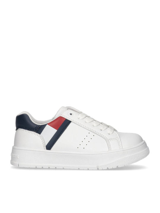 CUT LACE-UP Kids Sneakers White