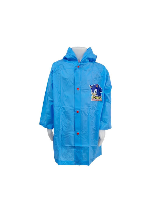 Disney Waterproof Kids Casual Jacket Long with Hood Blue Sonic