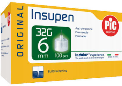 PiC Solution Insupen Insulin Needles 32G x 6mm 100pcs