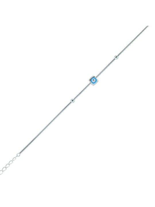 Prince Silvero Bracelet Anklet Chain with design Eye made of Silver