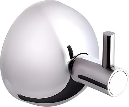 Kapitan Cârlig de Baie Simplu cu șuruburi ​4.5x4.5cm Inox Argintiu