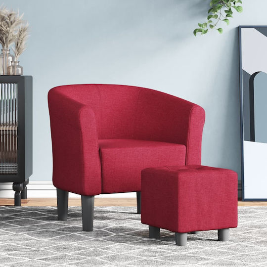 Armchair with Footstool Barrel 70x56x68cm Bordeaux Armchair with Footstool Barrel 70x56x68cm Bordeaux